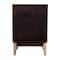 Wood Accent Table with Cane Front Drawer & Gold Handle